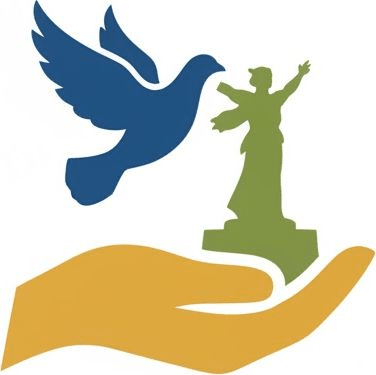 Логотип компании Мегаполис Волгаград, юридическая помощь мигрантам, чистый современный дизайн.